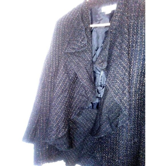 Coldwater Creek Draped Front Tweed Jacket Size PL 14-16 wool mohair blend - Picture 3 of 7